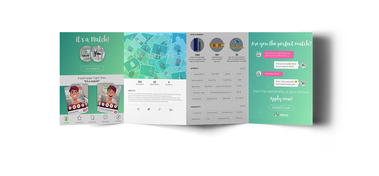 Mockup folded Flyer, The perfect Match with Neos